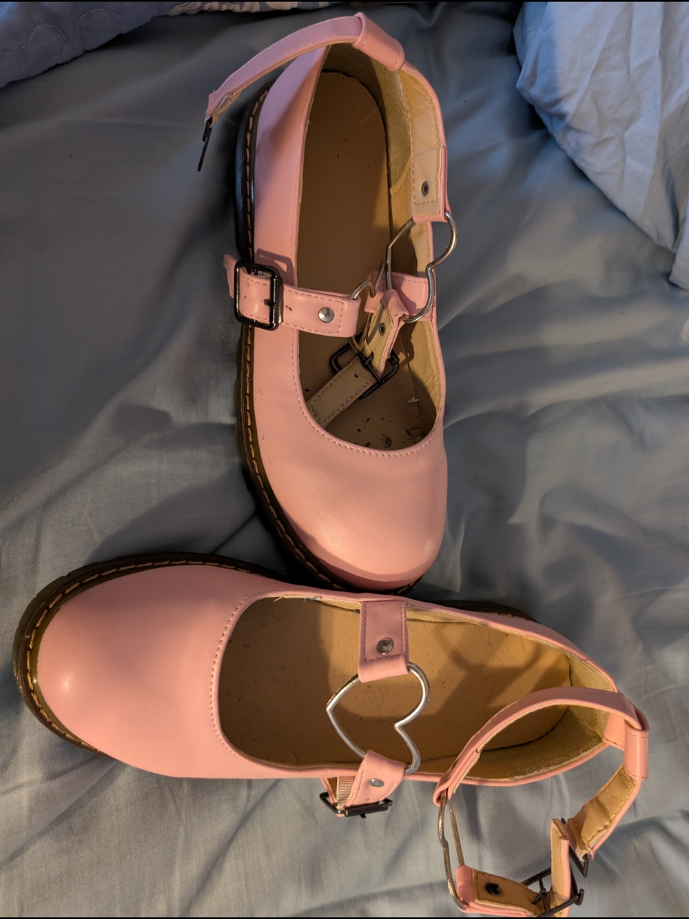 Women’s Pink Heart Buckle Mary Jane Shoes